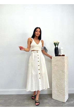 دامن سفید زنانه پنبه ای xAsprin Fashion - کد 903045764