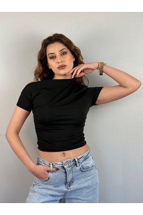 بلوز مشکی زنانه ساده Butik - کد 903143014