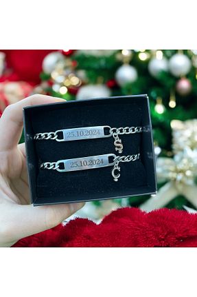دستبند استیل (فولاد) طوسی زنانه استیل (فولاد) HayDün - کد 901522864