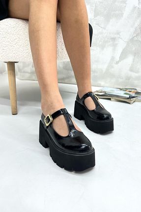 کفش لوفر مشکی زنانه چرم لاکی inizio - کد 899573545