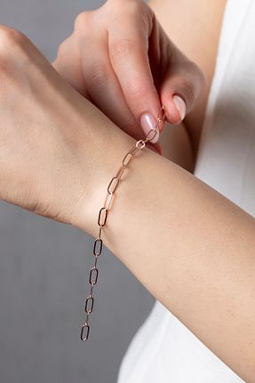 دستبند نقره صورتی زنانه 925 عیار Elika Silver - کد 903202564