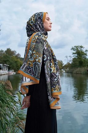 شال زرد زنانه ویسکون ED Scarf - کد 872472360