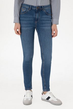 شلوار جین آبی زنانه پاچه تنگ U.S. Polo Assn. - کد 834596043