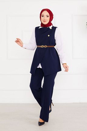 ست بالاتنه و پائین تنه حجاب طوسی زنانه رگولار EBRUTESETTÜR - کد 903215936