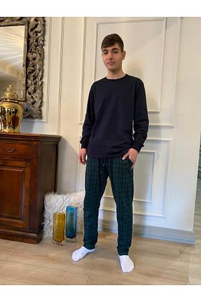 ست لباس راحتی سبز مردانه پنبه ای DÜVEN - کد 903236635