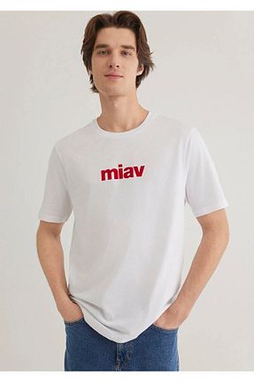 تیشرت سفید مردانه یقه دوچرخه Mavi - کد 904437558