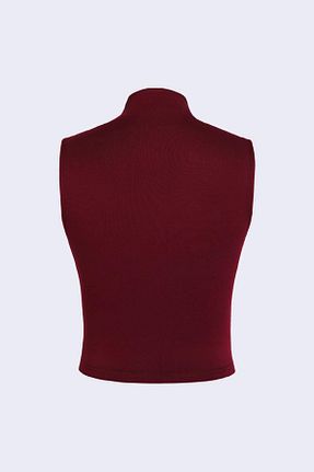 بلوز زرشکی زنانه بدون آستین World Fashion Trends - کد 903307760