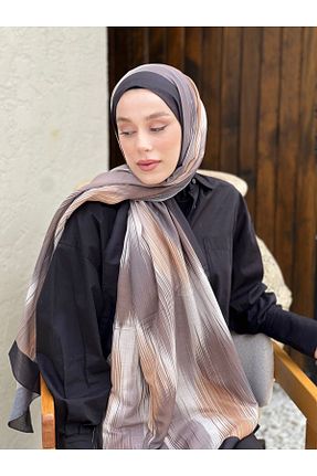 شال قهوه ای زنانه پنبه ای Modakaşmir - کد 904450952
