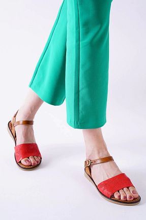 صندل رنگی زنانه پاشنه تخت ufukmoda - کد 893181855