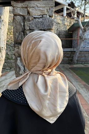 روسری بژ ساتن Golden Rose - کد 903401744