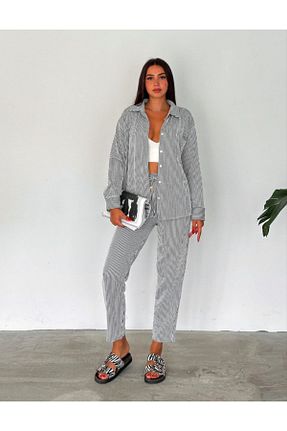 ست بالاتنه و پائین تنه مشکی زنانه بافتنی novalook - کد 903401457