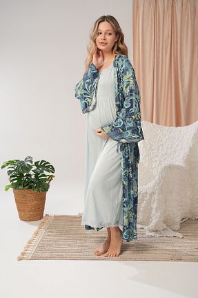 لباس شب بارداری آبی زنانه Mix Lohussa - کد 903416943