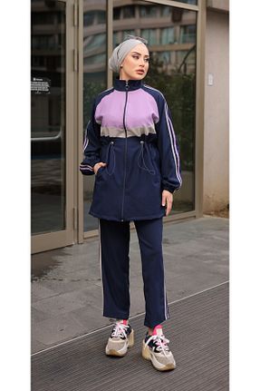 ست بالاتنه و پائین تنه حجاب سرمه ای زنانه رگولار Wovi Moda - کد 895064327