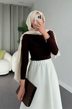 بلوز حجاب قهوه ای زنانه رگولار Şulemoda Giyim - کد 903469808