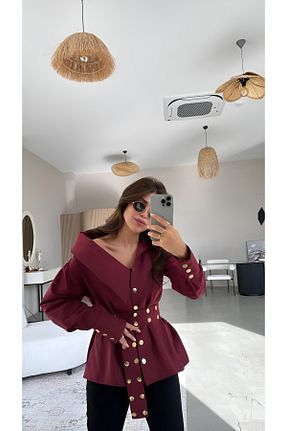 پیراهن زرشکی زنانه اورسایز Ekim Store - کد 903510639