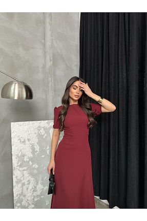 لباس مجلسی و فارغ التحصیلی زرشکی زنانه کرپ mafdress - کد 903520201