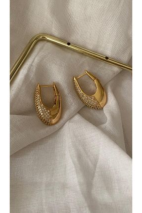 گوشواره جواهر زرد زیرکن FİRST JEWELRY - کد 892743457