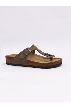 دمپائی قهوه ای زنانه چرم مصنوعی COMFORT OF PANTOFOLE - کد 786141794