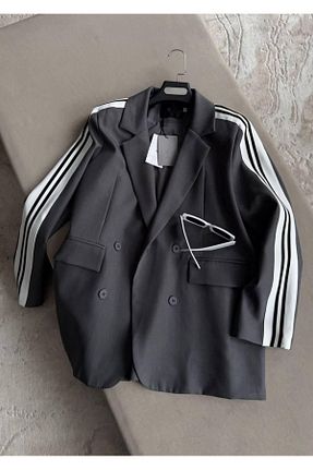 کت بلیزر طوسی زنانه بافتنی Ekim Store - کد 903529802