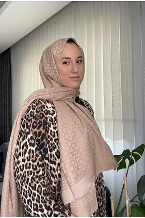 شال قهوه ای زنانه پنبه ای Levidor - کد 903532553