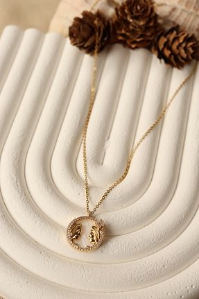 گردنبند استیل ( فولاد ) طلائی زنانه استیل (فولاد) FİRST JEWELRY - کد 802173311