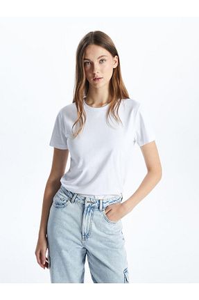 تیشرت سفید زنانه Relaxed LC Waikiki - کد 904698331