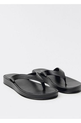 صندل مشکی زنانه پاشنه تخت MANGO - کد 903602908