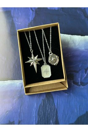 گردنبند استیل ( فولاد ) طوسی استیل (فولاد) LAİKA - کد 903626315