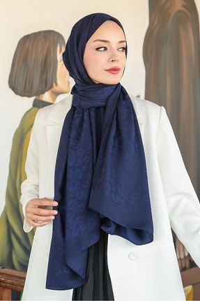 شال سرمه ای زنانه پنبه پلی استر Hint İpek - کد 903628464