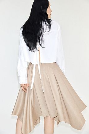 دامن بژ زنانه پلی استر H&M - کد 903628287