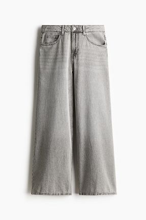 شلوار جین طوسی زنانه پاچه گشاد H&M - کد 903627443