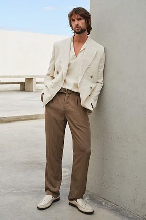 شلوار بژ مردانه رگولار H&M - کد 903628640