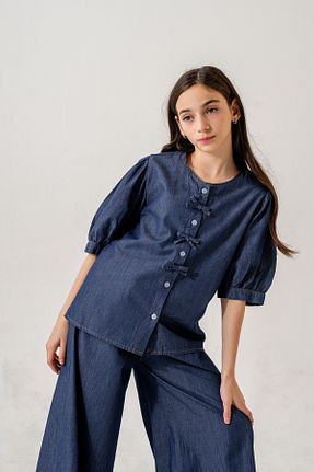 پیراهن سرمه ای بچه گانه رگولار GİYİCEM TEKSTİL - کد 904727983