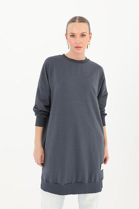 سوئیشرت حجاب طوسی زنانه پنبه پلی استر Puane - کد 862021896