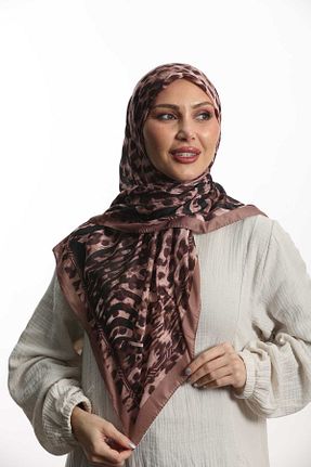 روسری زرشکی پلی استر Kevser Scarf - کد 904282141