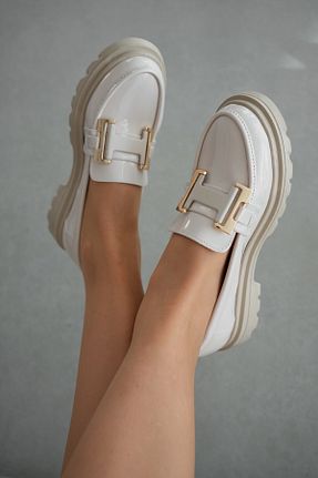 کفش لوفر نباتی زنانه چرم لاکی selinshoes - کد 904799660