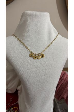 گردنبند استیل ( فولاد ) طلائی استیل ضد زنگ derokas - کد 903748916
