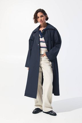 ترنچکت سرمه ای زنانه پلی استر Pull & Bear - کد 903748781