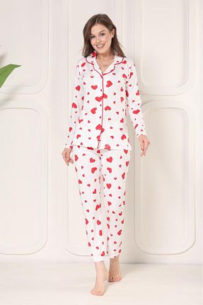 ست لباس راحتی سفید زنانه ویسکون Meba - کد 903748889
