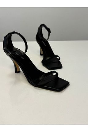 کفش استایلیتو مشکی پاشنه نازک TUUBA SHOES - کد 903775509