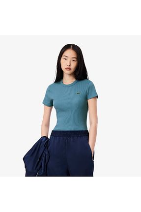 تیشرت آبی زنانه رگولار Lacoste - کد 903767240