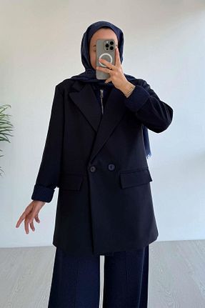 کت حجاب سرمه ای زنانه Blazer Ka Hijab - کد 903786327