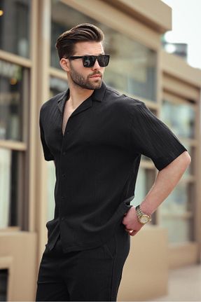 شلوارک و برمودا مشکی مردانه Straight Madmext - کد 809008094