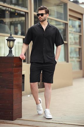 شلوارک و برمودا مشکی مردانه Straight Madmext - کد 809008094