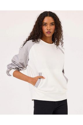سوئیشرت سفید زنانه ساده SEÇİL - کد 858998282