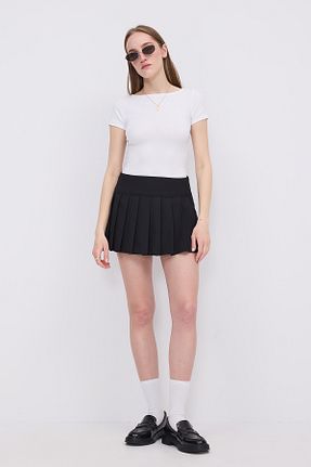 تیشرت سفید زنانه اسلیم فیت Addax - کد 901443364
