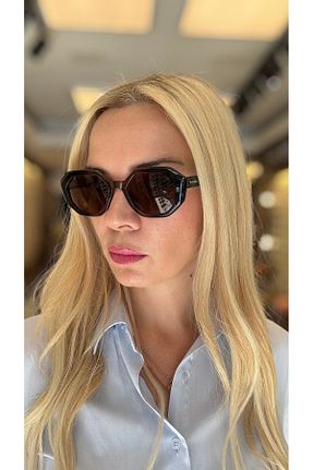 عینک آفتابی قهوه ای زنانه 53 BLACK - کد 903797452
