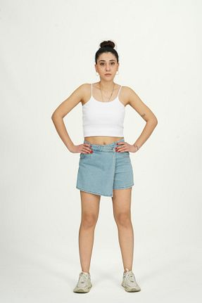 تیشرت سفید زنانه یقه بند دار Sora Wear - کد 904979909