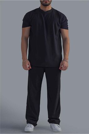 تیشرت مشکی مردانه گشاد OUTFİT MAN - کد 903806832