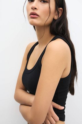 تیشرت مشکی زنانه اسلیم فیت Pull & Bear - کد 900497792